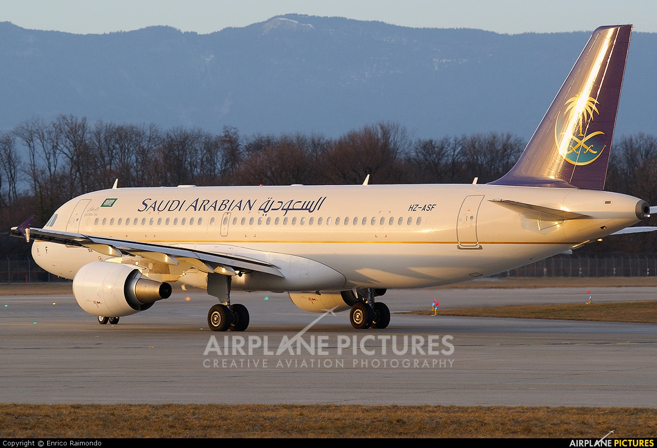 Saudi Arabian Airlines HZ-ASF aircraft at Geneva Intl