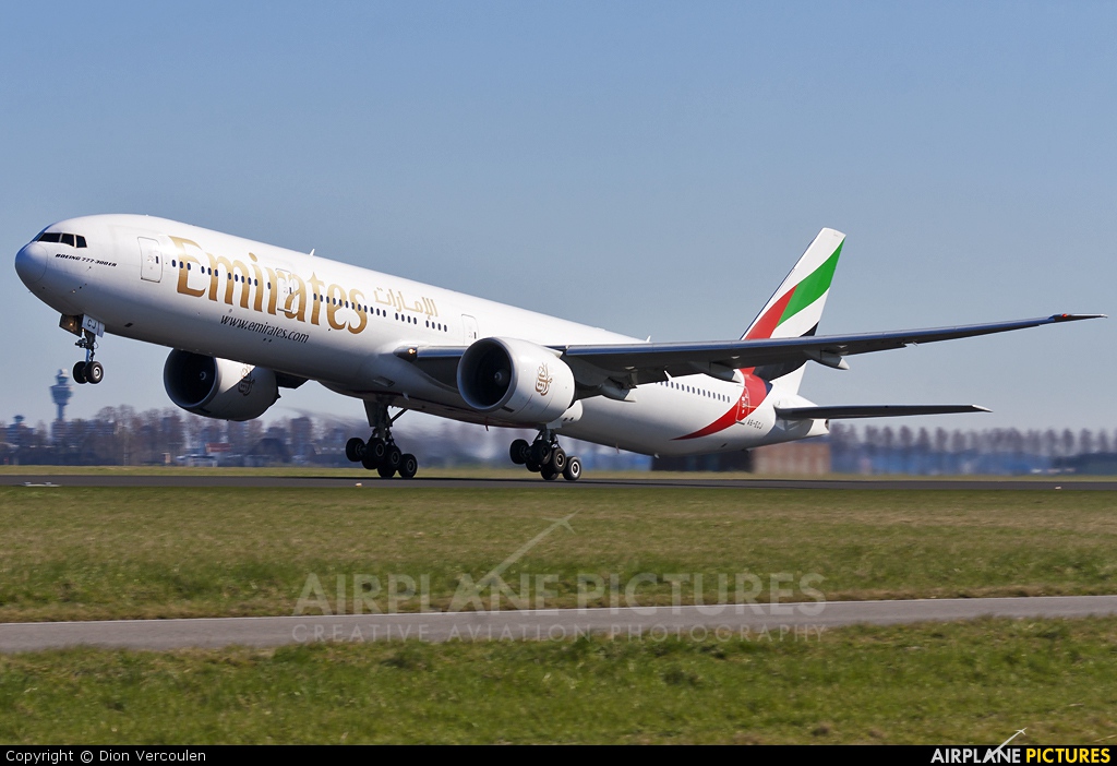 Emirates Airlines A6-ECJ aircraft at Amsterdam - Schiphol