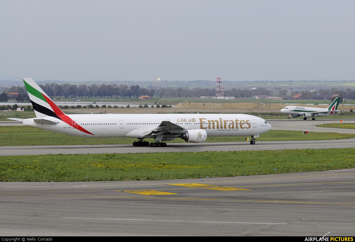 Emirates Airlines A6-EBX aircraft at Rome - Fiumicino