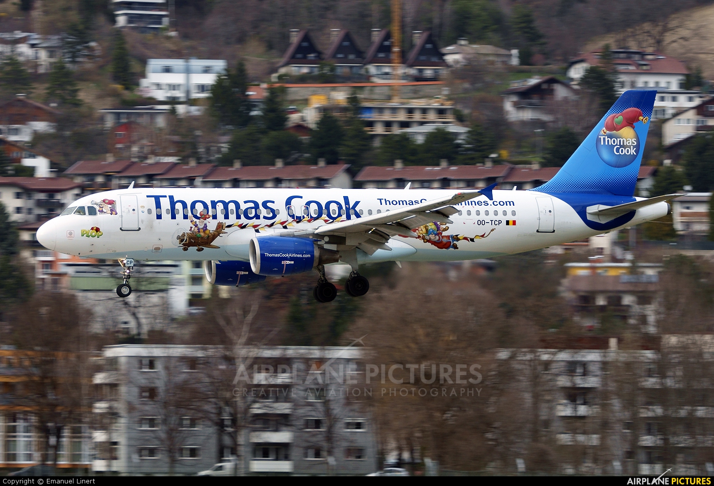 Thomas Cook Belgium OO-TCP aircraft at Innsbruck