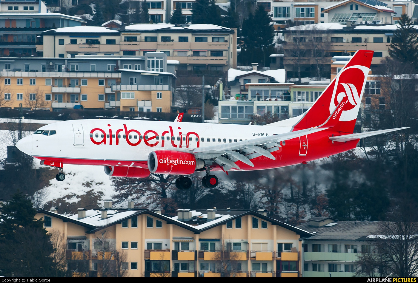 Air Berlin D-ABLB aircraft at Innsbruck
