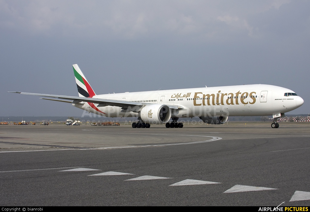Emirates Airlines A6-EBK aircraft at Milan - Malpensa