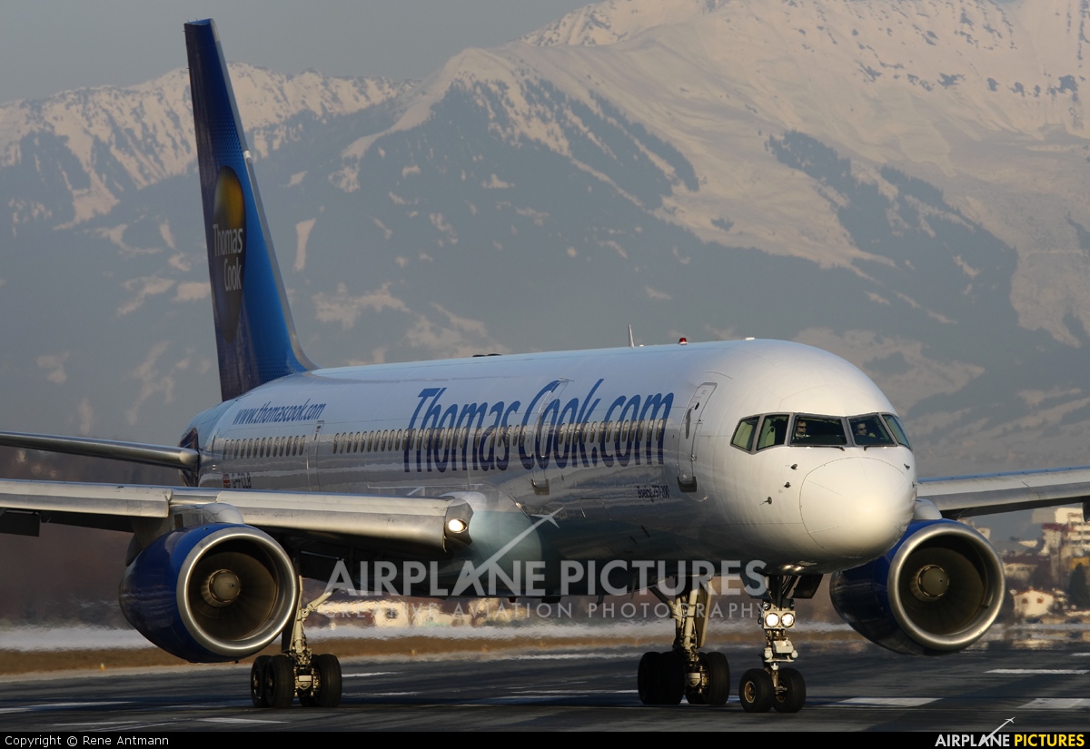 Thomas Cook G-FCLB aircraft at Innsbruck