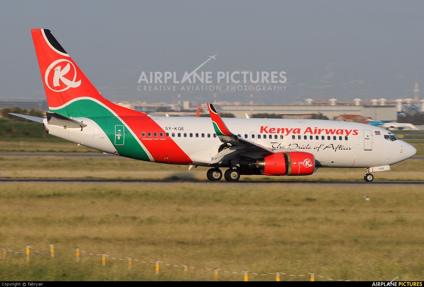 Kenya Airways 5Y-KQE aircraft at Rome - Fiumicino