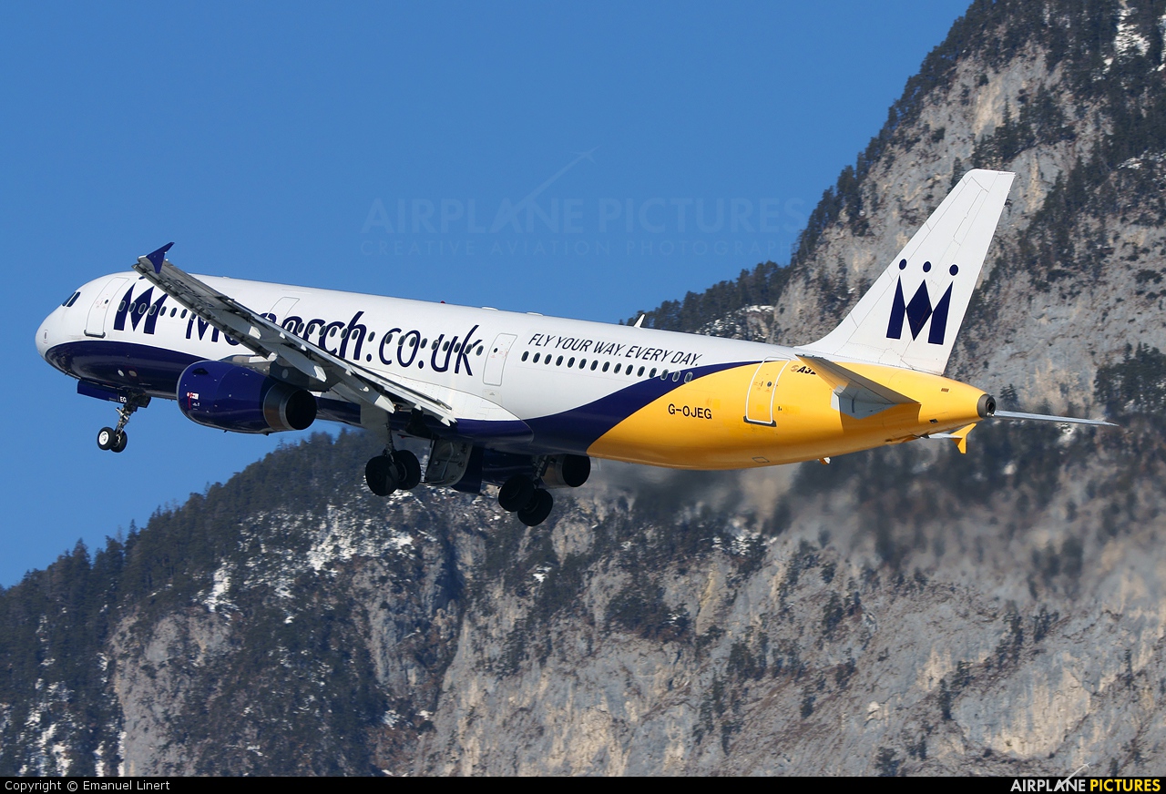 Monarch Airlines G-OJEG aircraft at Innsbruck