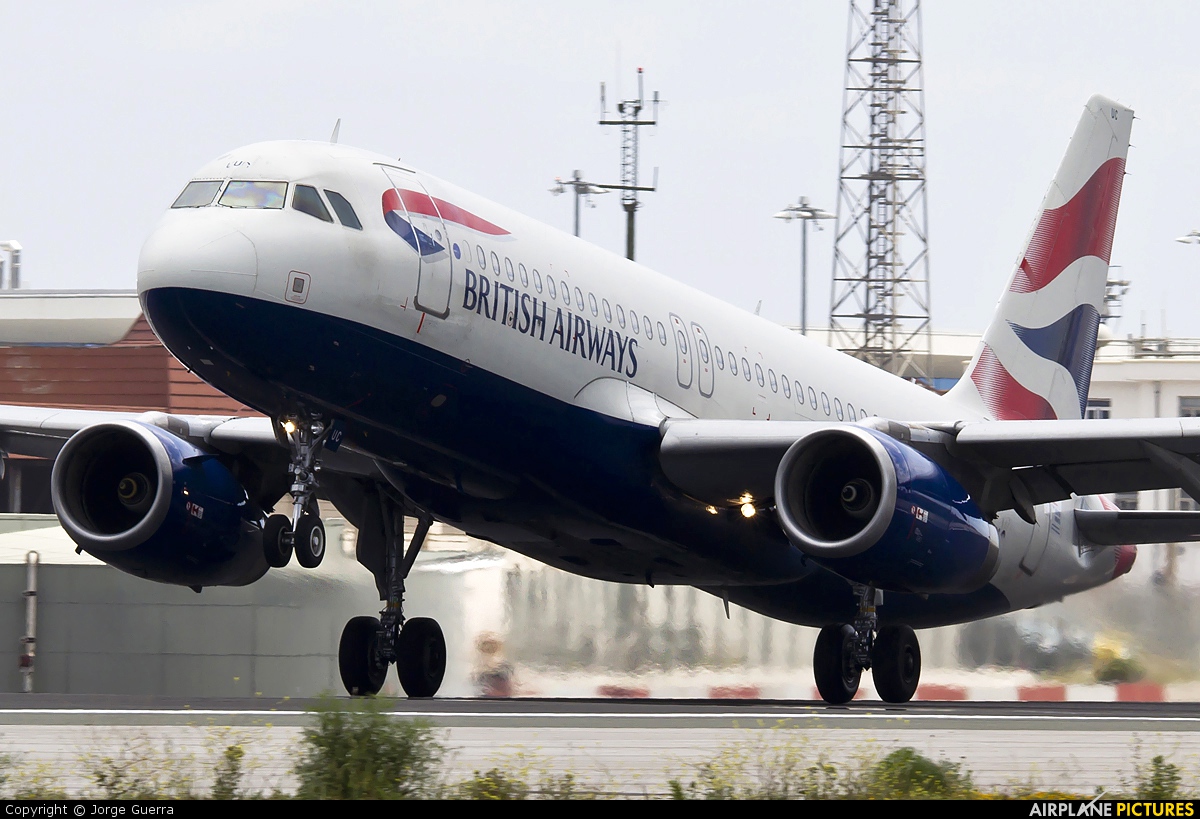 British Airways G-EUUC aircraft at Gibraltar