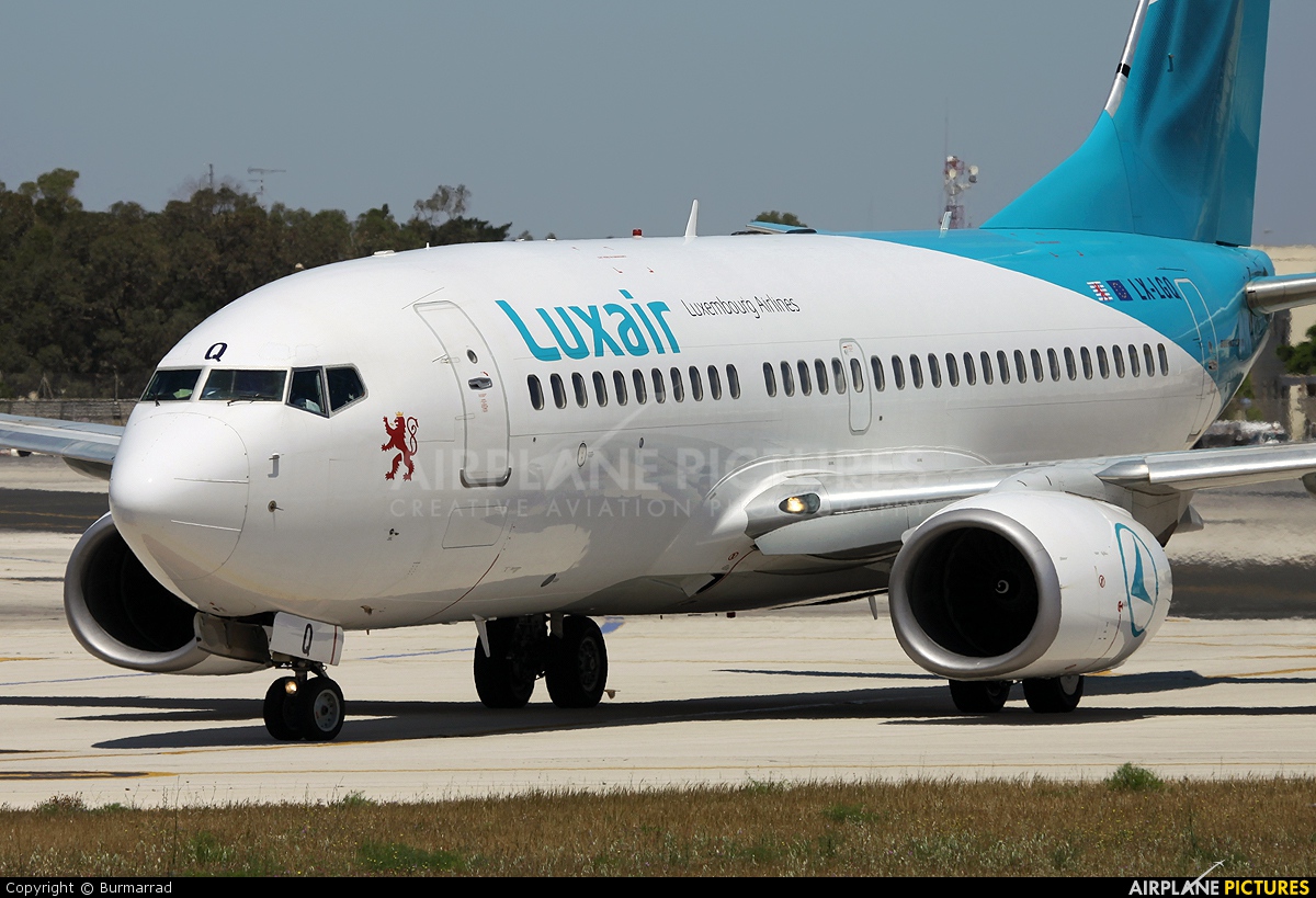 Luxair LX-LGQ aircraft at Malta Intl
