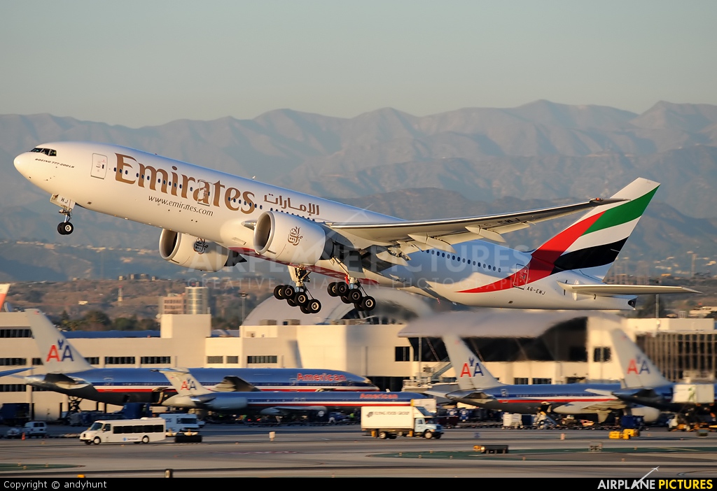 Emirates Airlines A6-EWJ aircraft at Los Angeles Intl