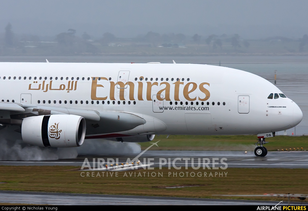 Emirates Airlines A6-EDB aircraft at Auckland Intl