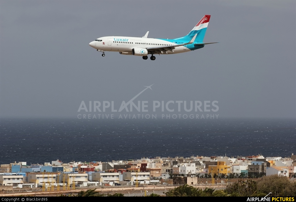 Luxair LX-LGS aircraft at Las Palmas de Gran Canaria