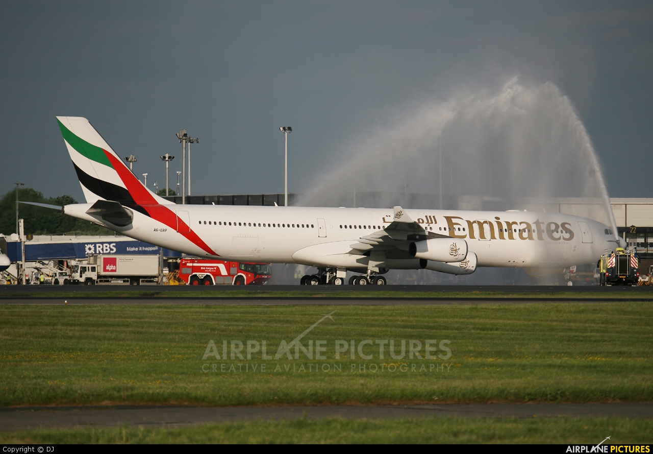 Emirates Airlines A6-ERP aircraft at Glasgow