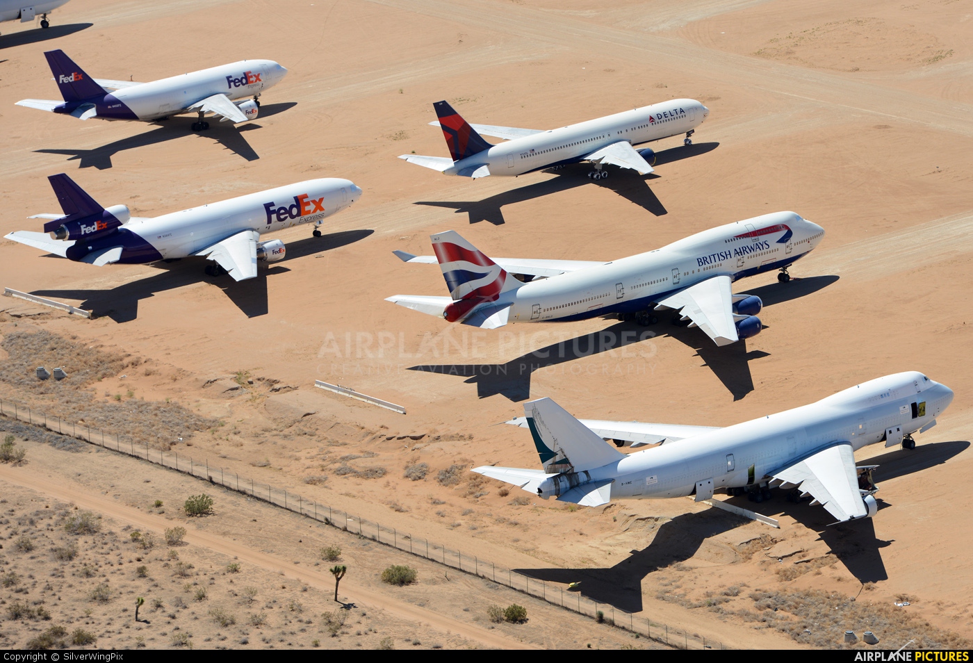 British Airways G-BNLD aircraft at Victorville - Southern California Logistics