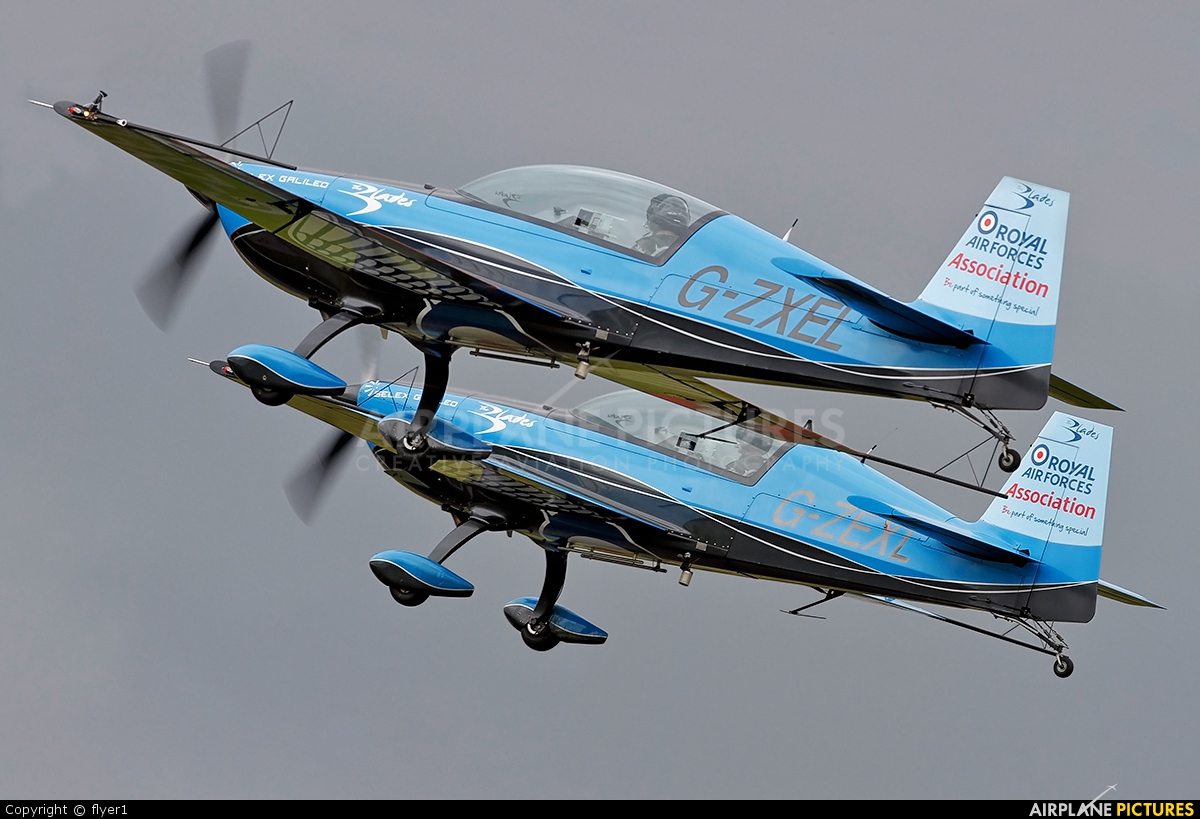 2 Excel Aviation "The Blades Aerobatic Team" G-ZXEL aircraft at Farnborough