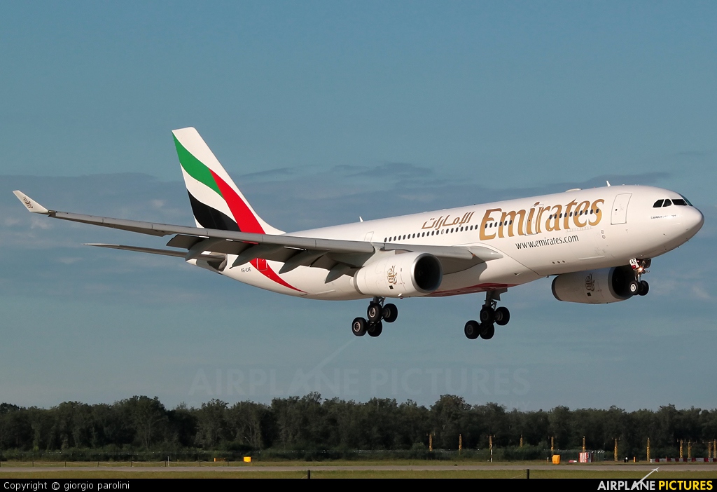 Emirates Airlines A6-EAE aircraft at Milan - Malpensa