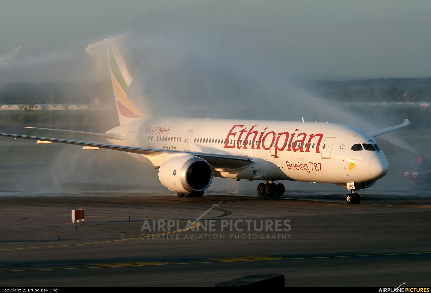 Ethiopian Airlines ET-AOQ aircraft at Rome - Fiumicino