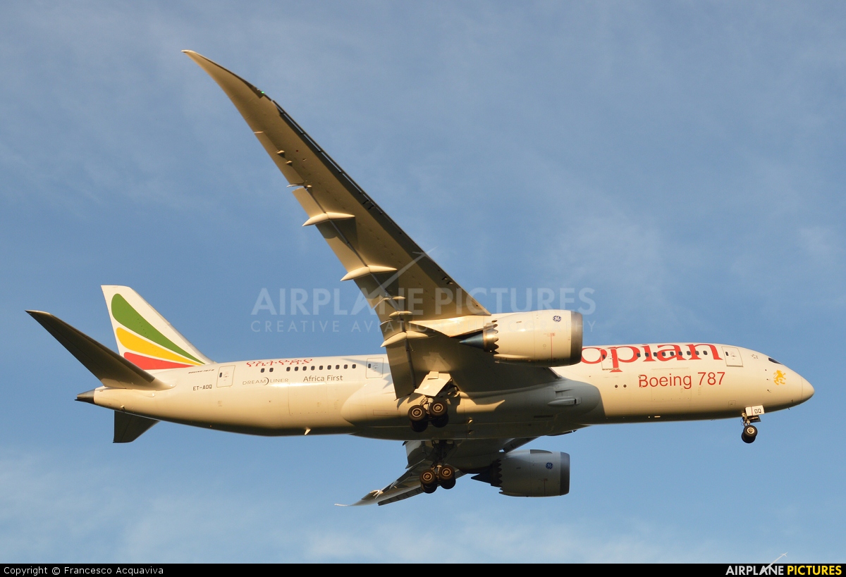 Ethiopian Airlines ET-AOQ aircraft at Rome - Fiumicino