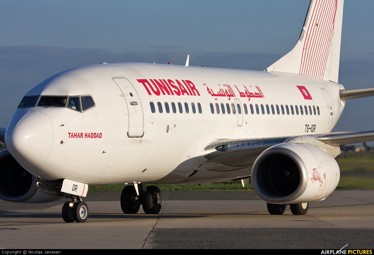 Tunisair TS-IOR aircraft at Ostend / Bruges