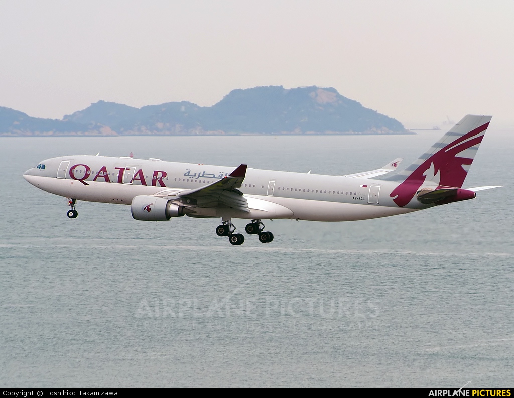 Qatar Airways A7-ACL aircraft at HKG - Chek Lap Kok Intl