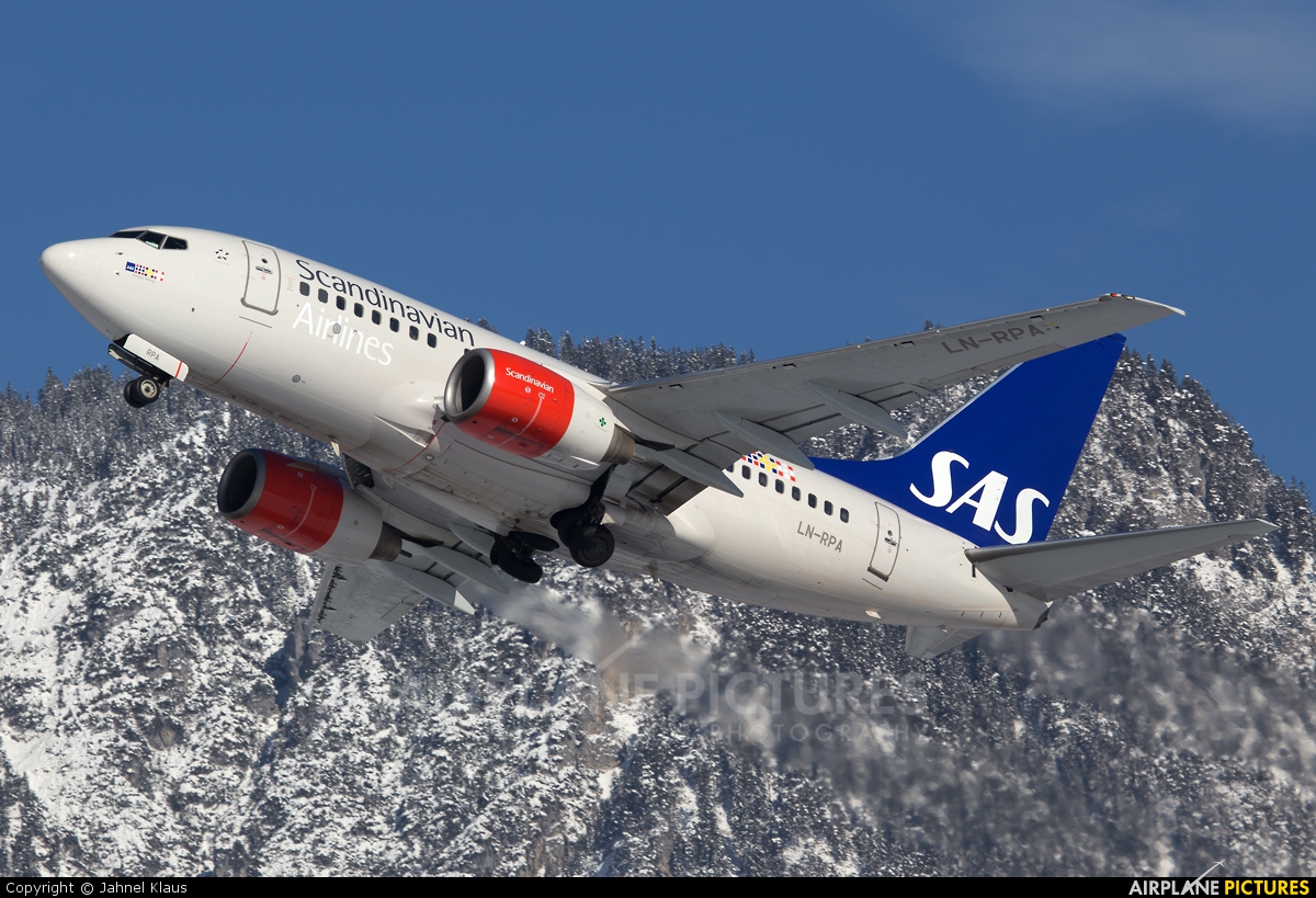 SAS - Scandinavian Airlines LN-RPA aircraft at Innsbruck