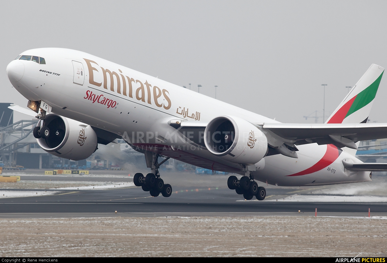 Emirates Sky Cargo A6-EFG aircraft at Amsterdam - Schiphol