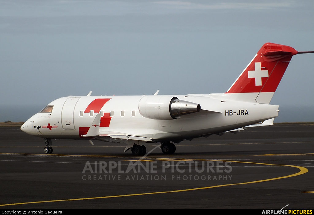 REGA Swiss Air Ambulance  HB-JRA aircraft at Azores - Santa Maria