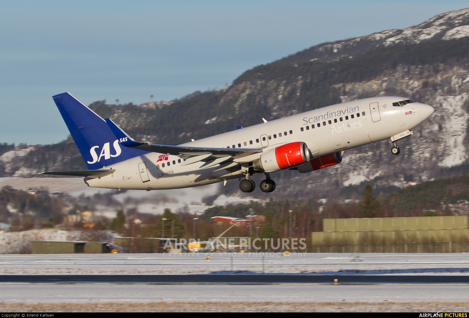SAS - Scandinavian Airlines LN-RRB aircraft at Trondheim - Vaernes