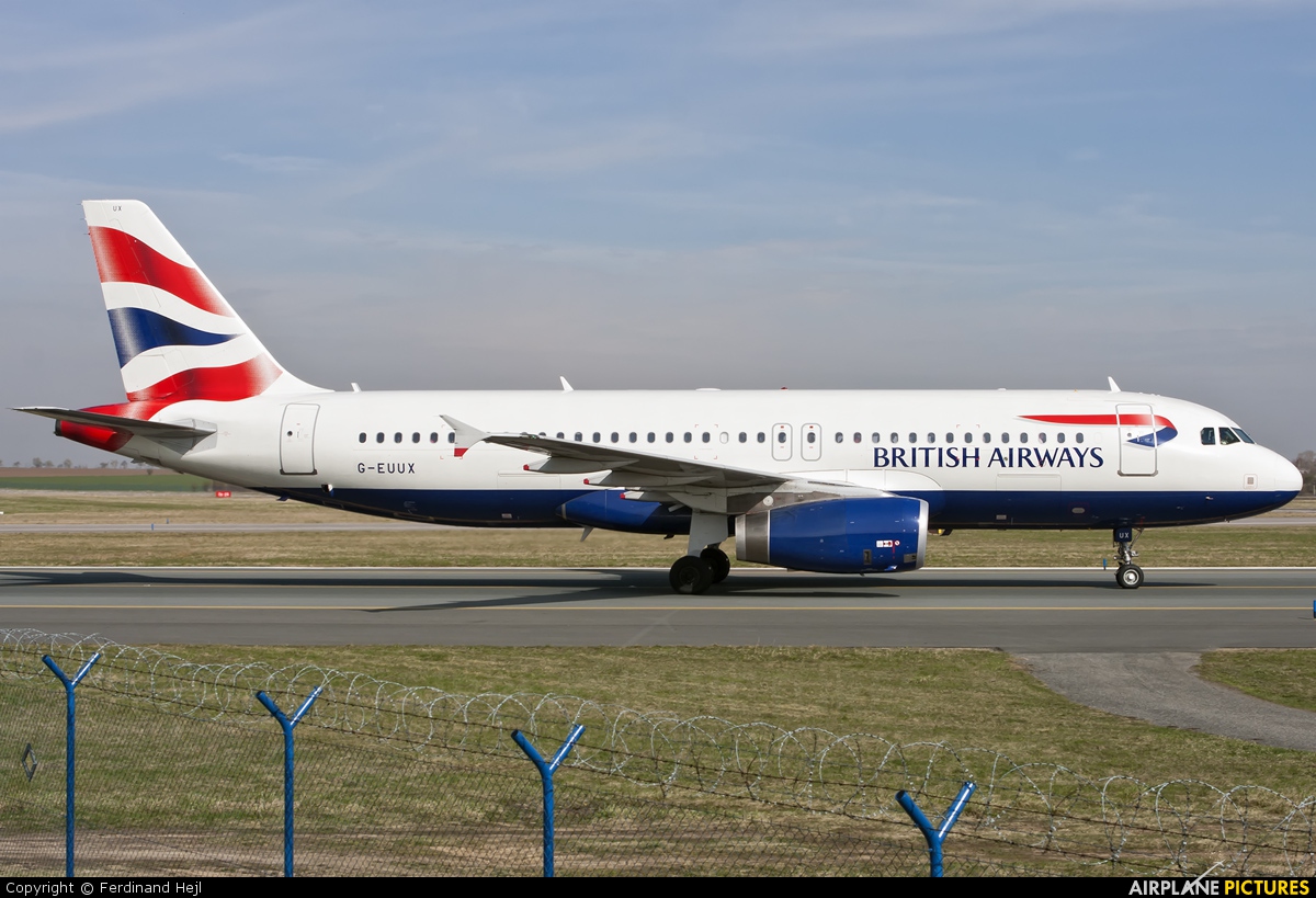 British Airways G-EUUX aircraft at Prague - Václav Havel