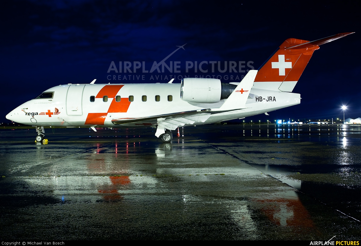 REGA Swiss Air Ambulance  HB-JRA aircraft at Ostend / Bruges