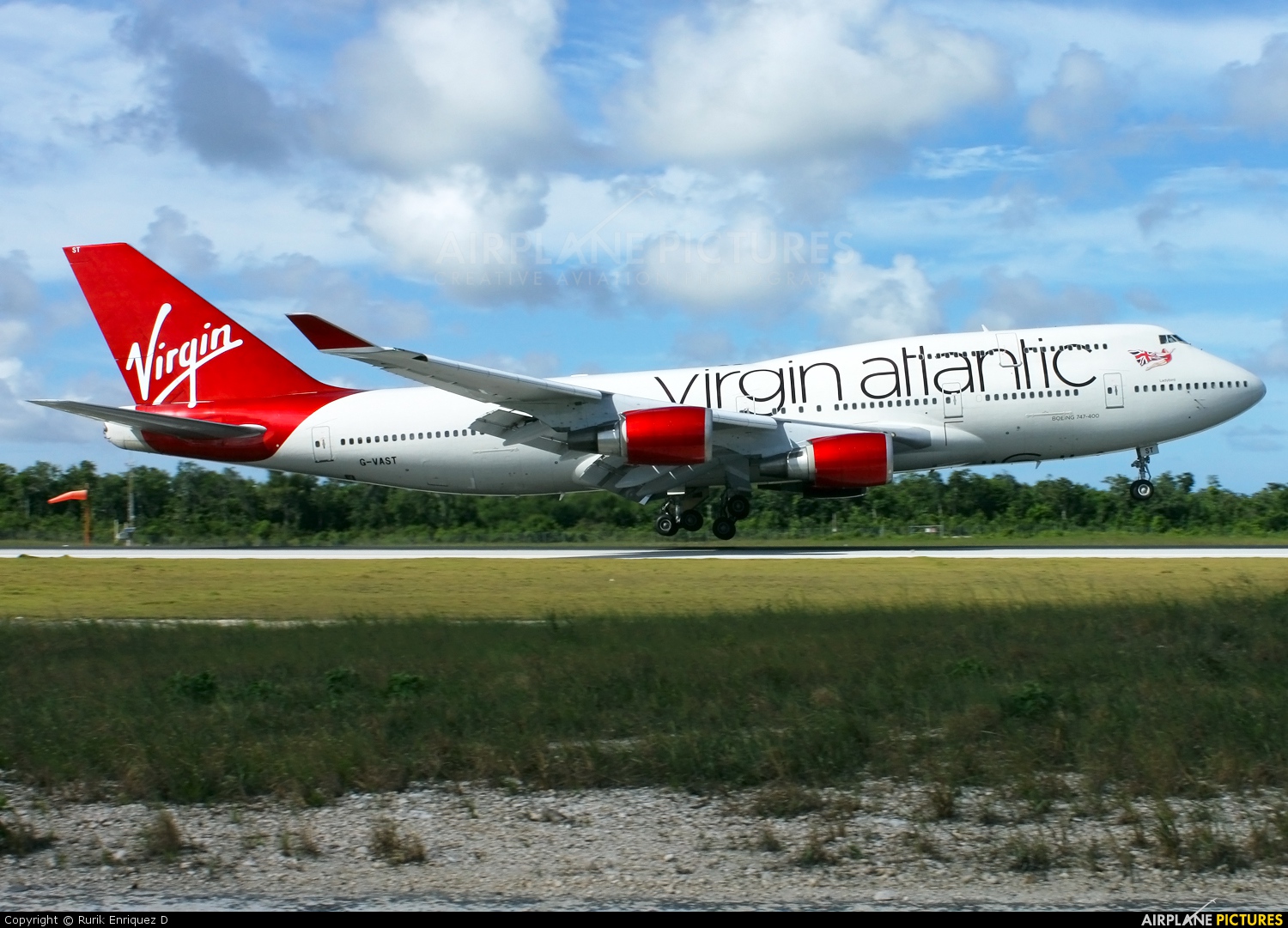 Virgin Atlantic G-VAST aircraft at Cancun Intl