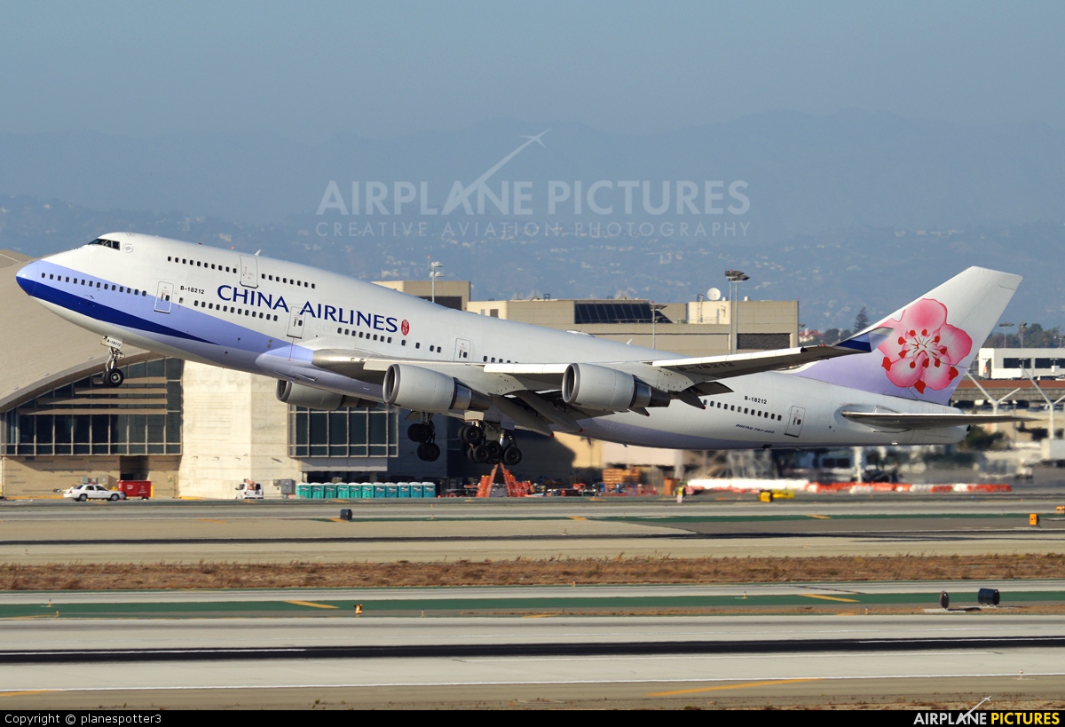 China Airlines B-18212 aircraft at Los Angeles Intl
