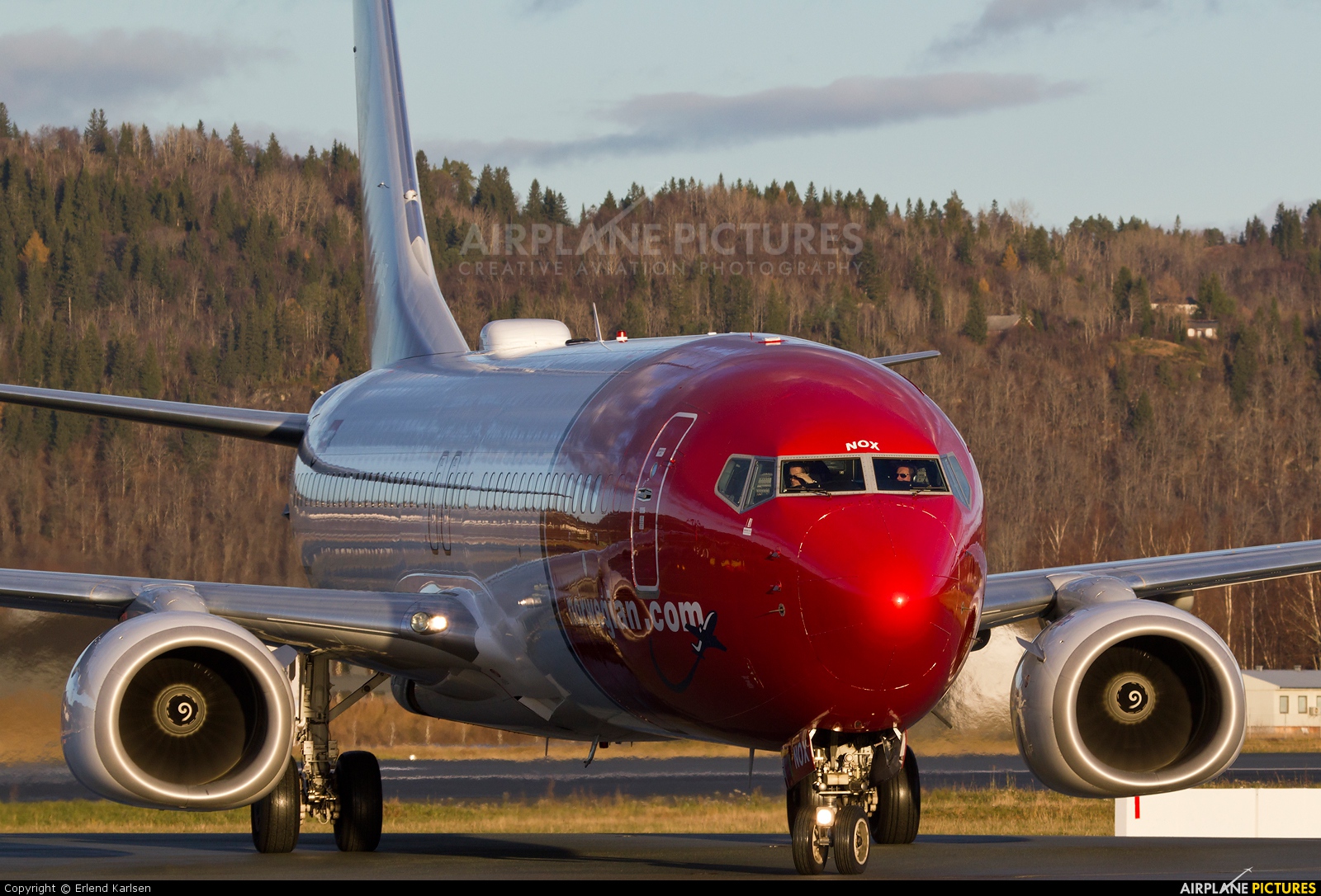 Norwegian Air Shuttle LN-NOX aircraft at Trondheim - Vaernes