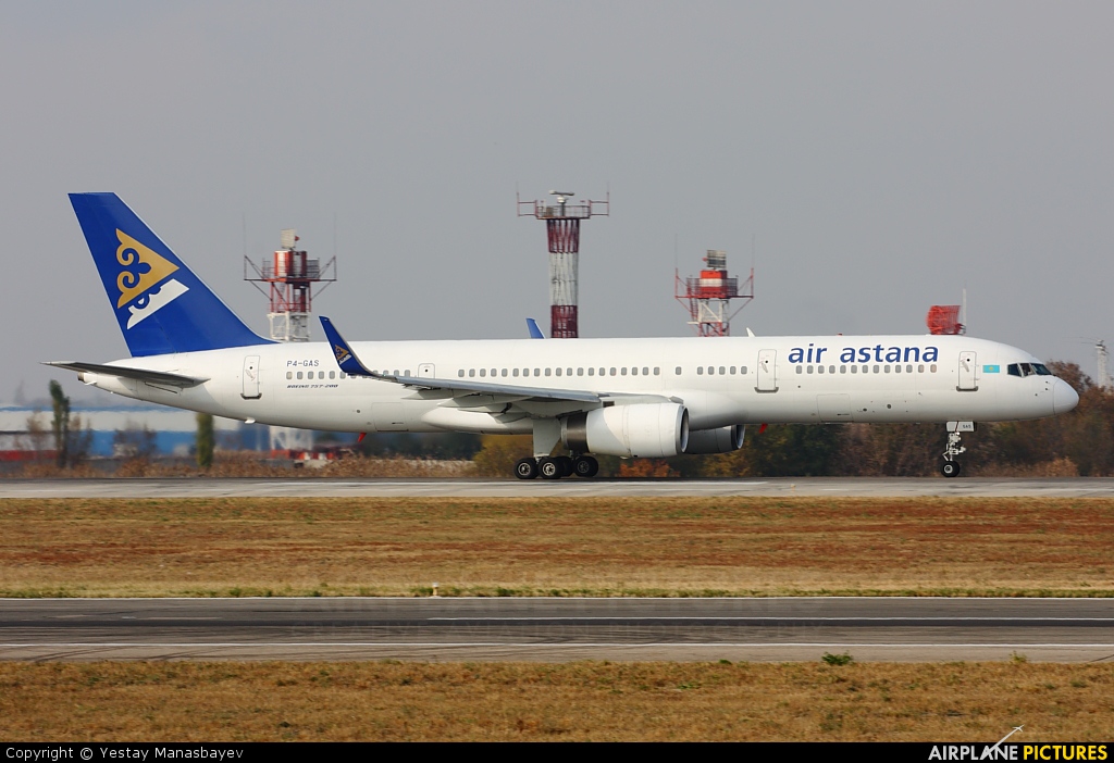 Air Astana P4-GAS aircraft at Almaty Intl