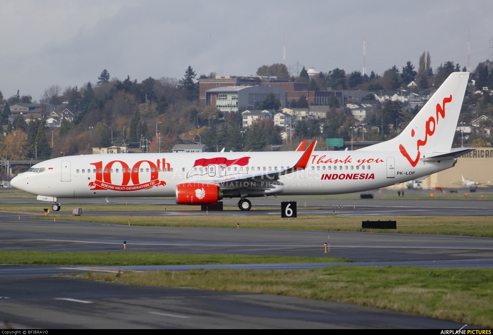 Lion Airlines PK-LOF aircraft at Seattle - Boeing Field / King County Intl