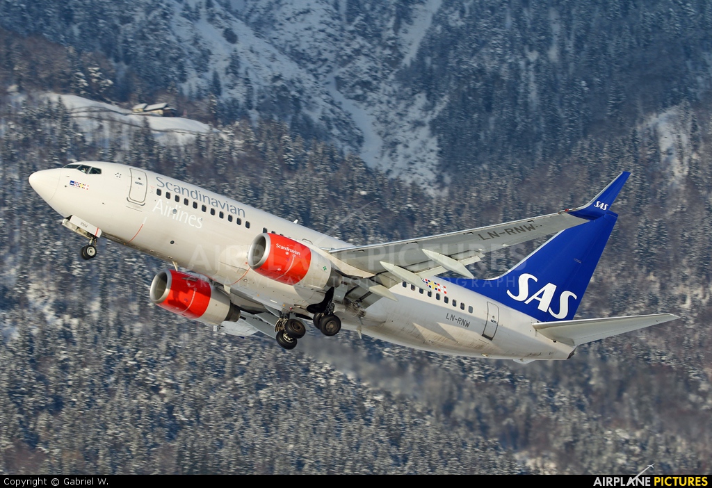 SAS - Scandinavian Airlines LN-RNW aircraft at Innsbruck