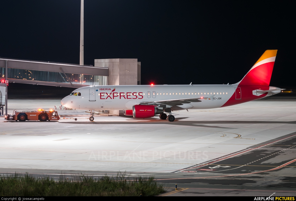 Iberia Express EC-JSK aircraft at Santiago de Compostela