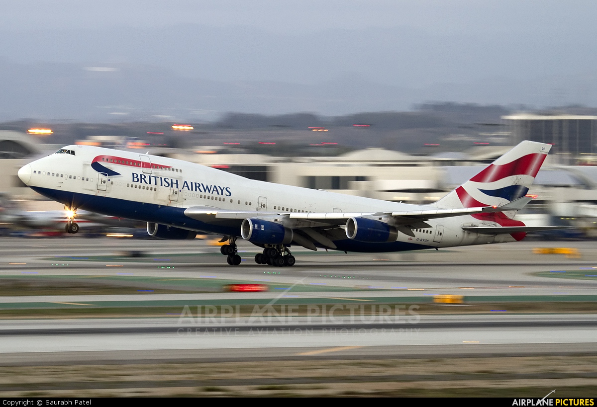 British Airways G-BYGF aircraft at Los Angeles Intl