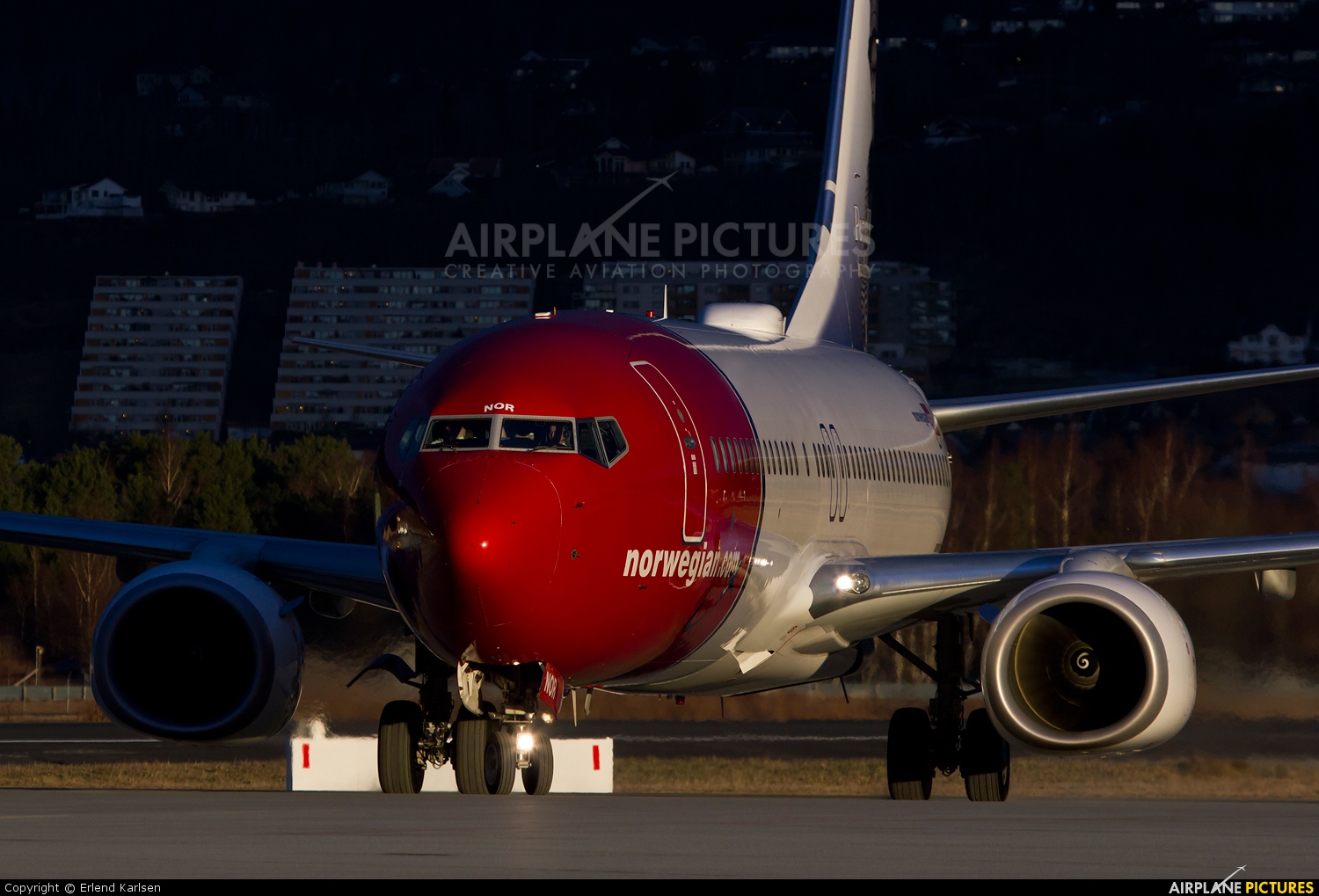 Norwegian Air Shuttle LN-NOR aircraft at Trondheim - Vaernes