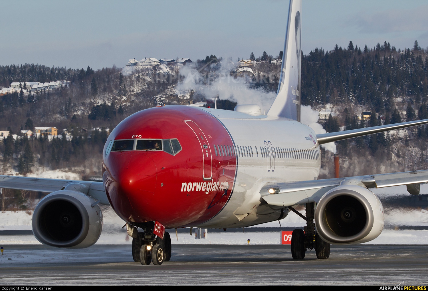 Norwegian Air Shuttle LN-DYC aircraft at Trondheim - Vaernes