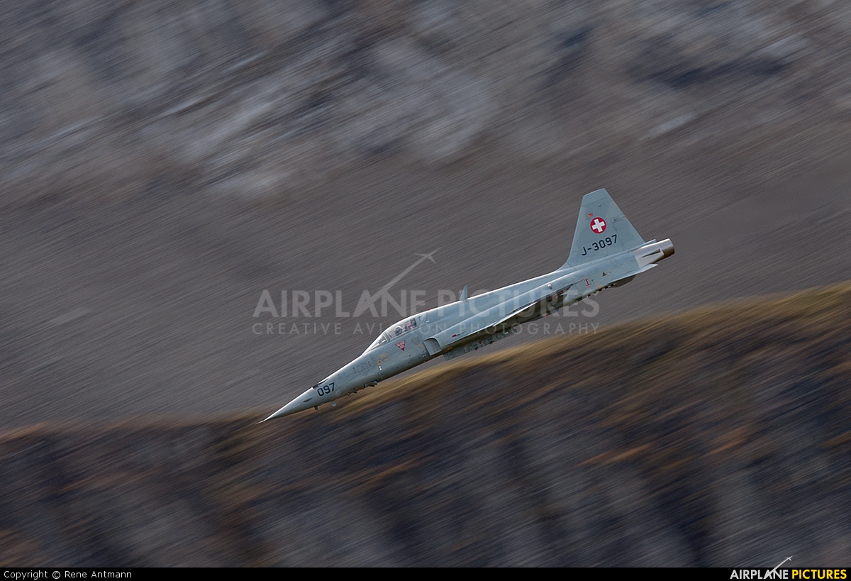 Switzerland - Air Force J-3097 aircraft at Axalp - Ebenfluh Range