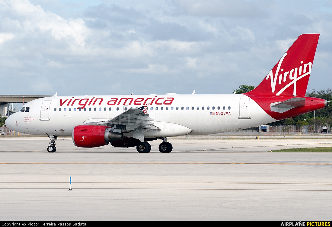 Virgin America N523VA aircraft at Fort Lauderdale - Hollywood Intl