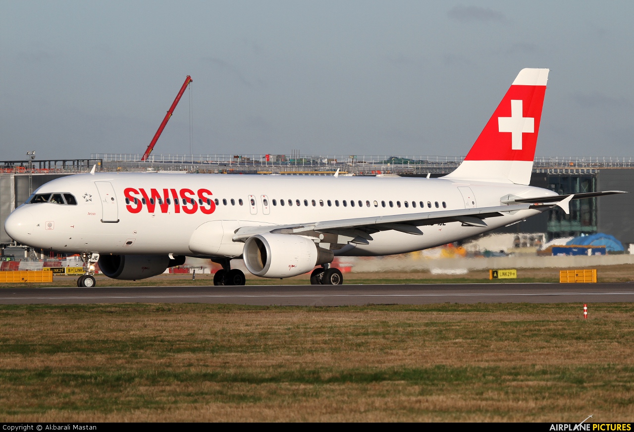 Swiss HB-IJE aircraft at London - Heathrow