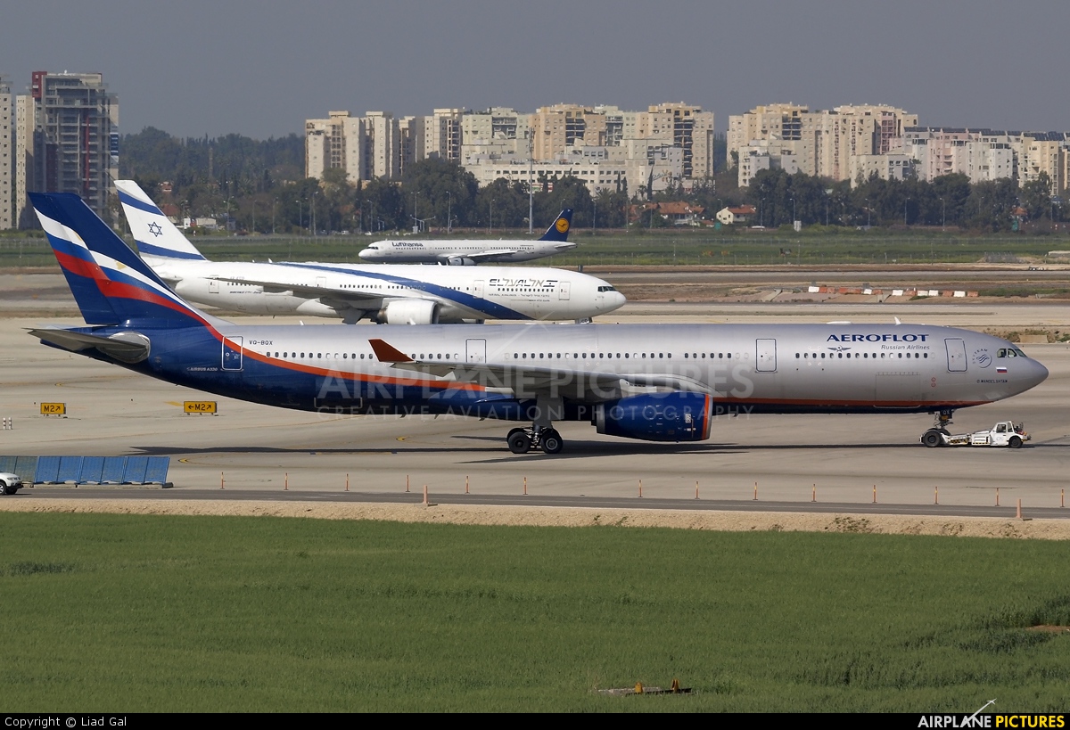 Aeroflot VQ-BQX aircraft at Tel Aviv - Ben Gurion