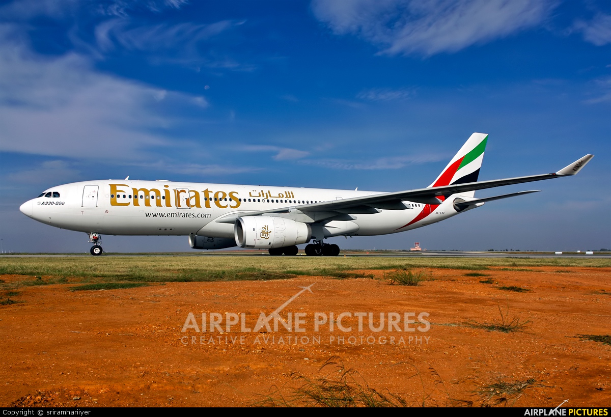 Emirates Airlines A6-EKV aircraft at Bangalore - Bengaluru Intl