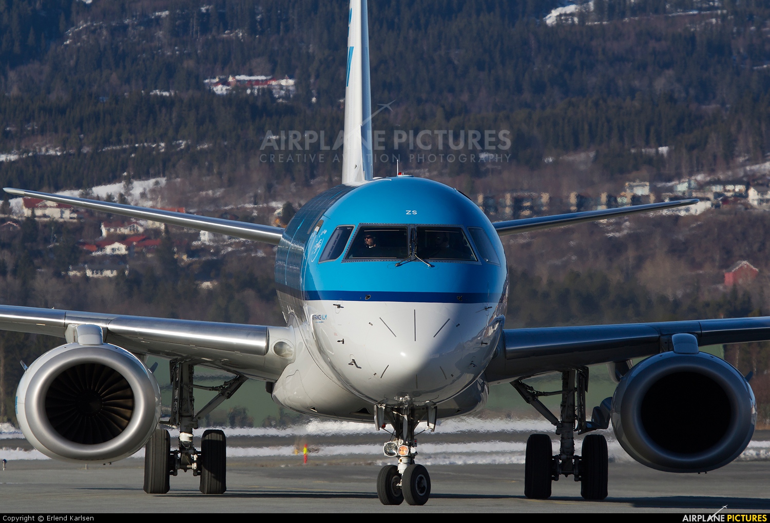 KLM Cityhopper PH-EZS aircraft at Trondheim - Vaernes