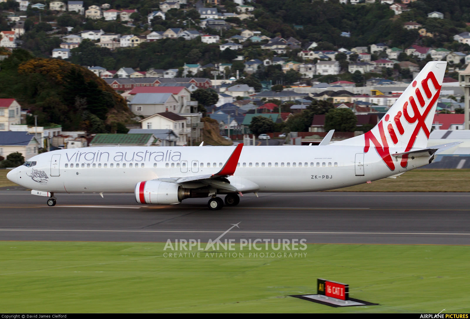 Virgin Australia ZK-PBJ aircraft at Wellington Intl