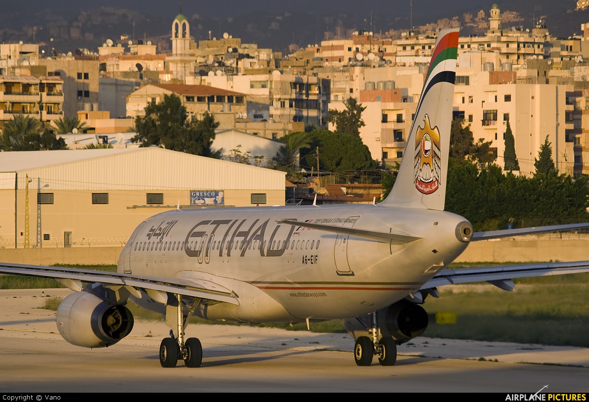Etihad Airways A6-EIF aircraft at Beirut - Rafic Hariri Intl