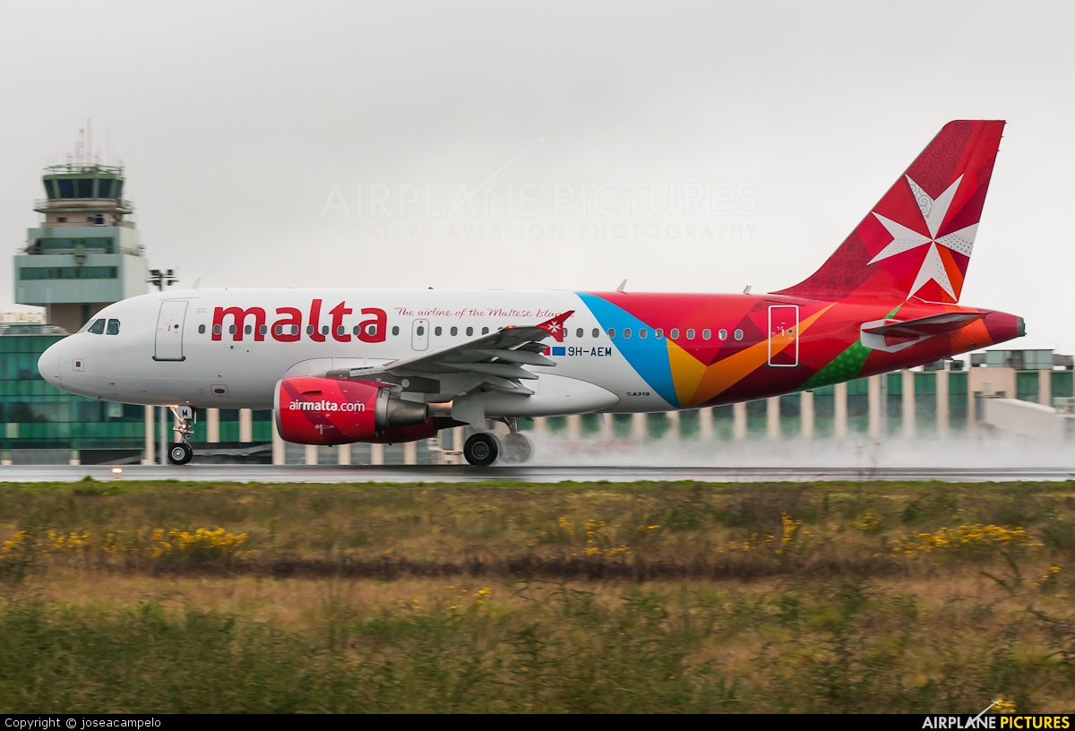 Air Malta 9H-AEM aircraft at Santiago de Compostela