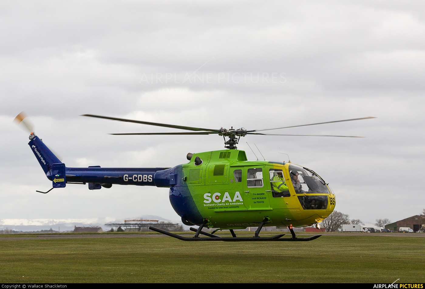 SCAA - Scotlands Charity Air Ambulance G-CDBS aircraft at Perth - Scone