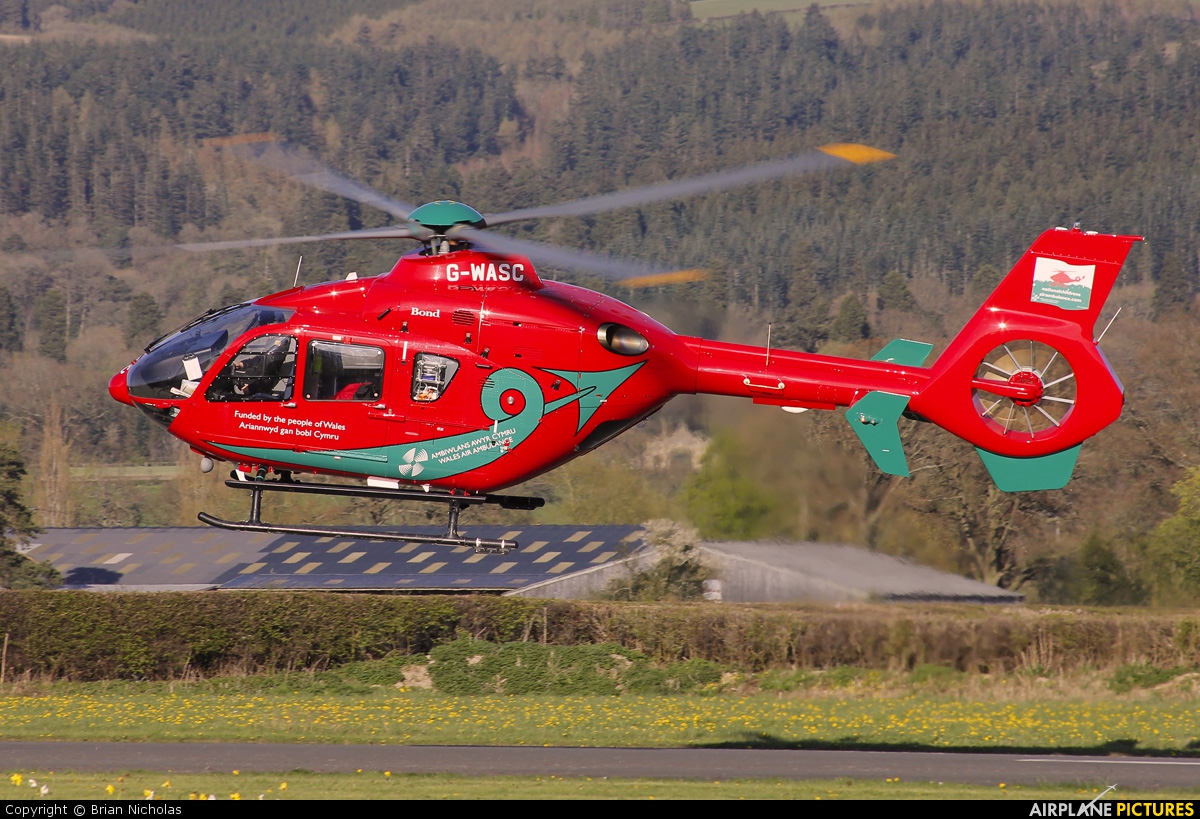 Wales Air Ambulance G-WASC aircraft at Welshpool