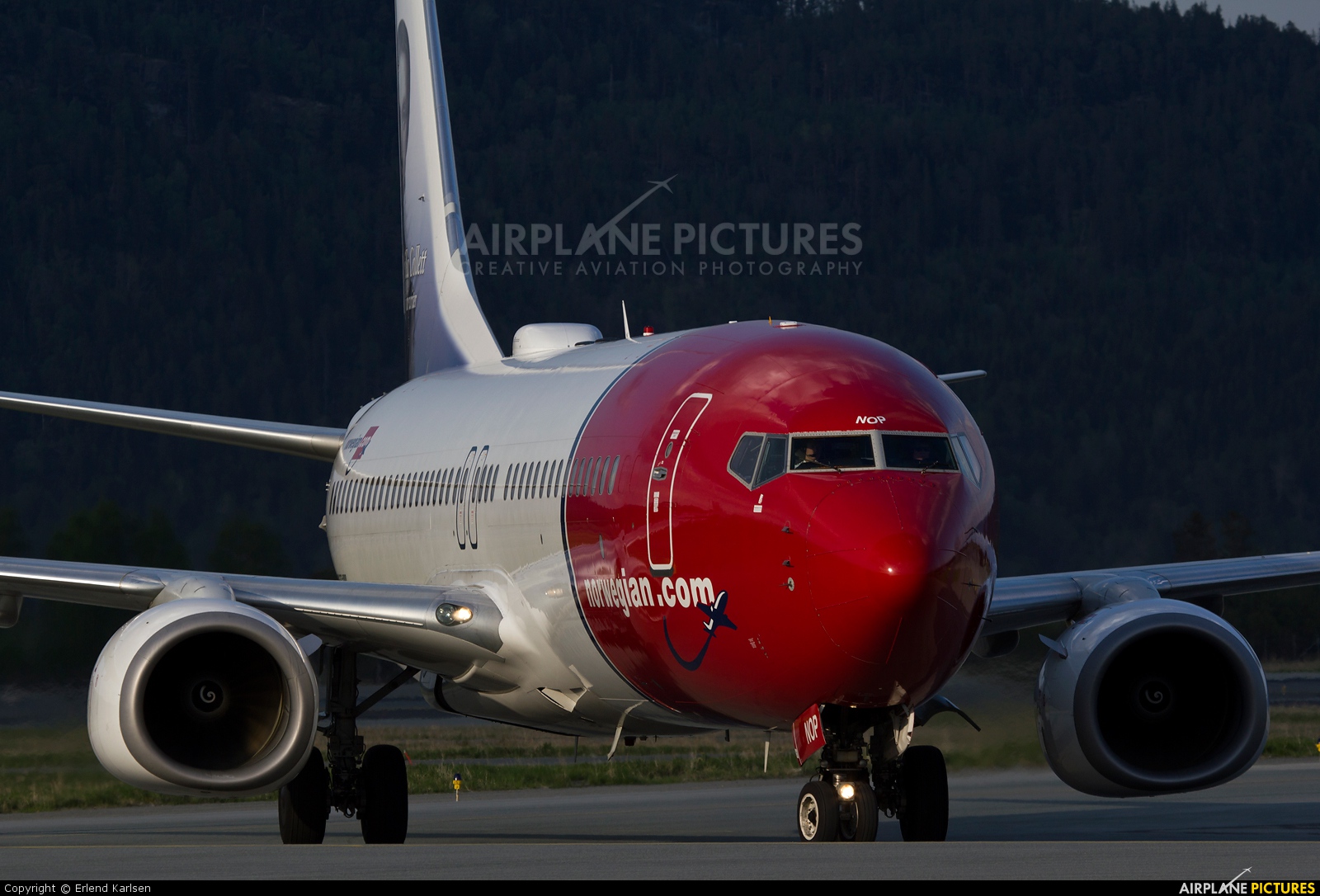 Norwegian Air Shuttle LN-NOP aircraft at Trondheim - Vaernes